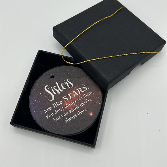New in Box Christmas BFF Good Sisters are Like Stars Ceramic Porcelain Ornament - Picture 2 of 8